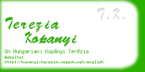 terezia kopanyi business card